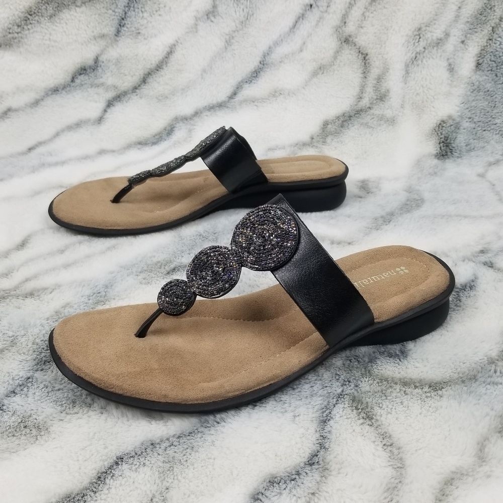 Naturalizer Black Sandals size 7M embellished